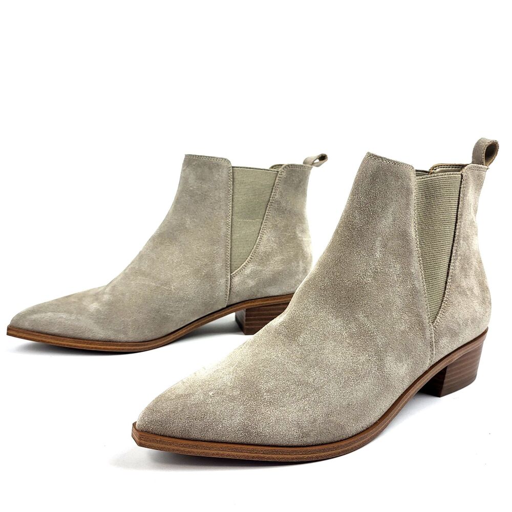 Marc Fisher Yikalo Women's Suede Leather Chelsea Bootie Taupe Size 8 M